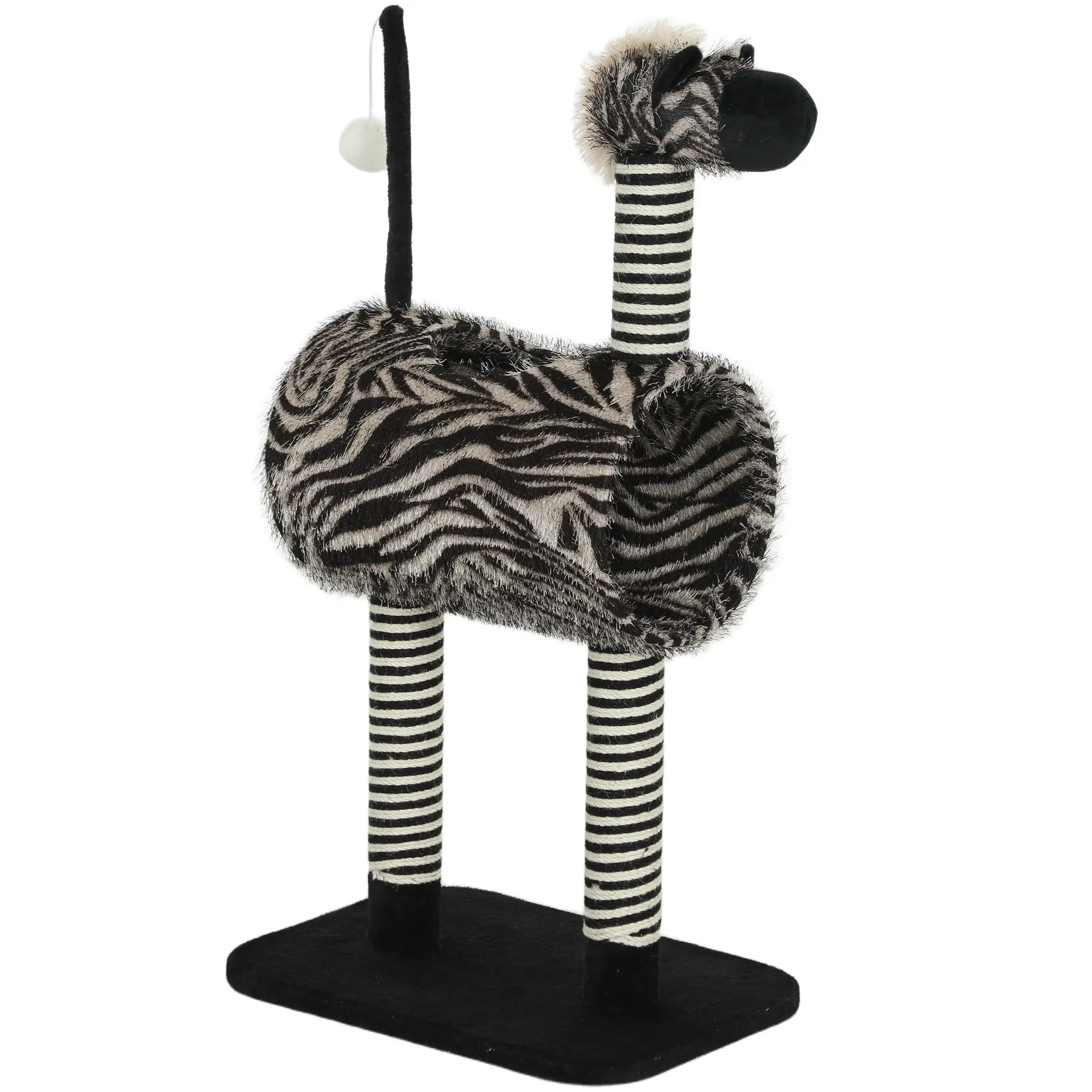Griffoir pour chat avec tunnel Ø25 cm 93 cm noir et blanc