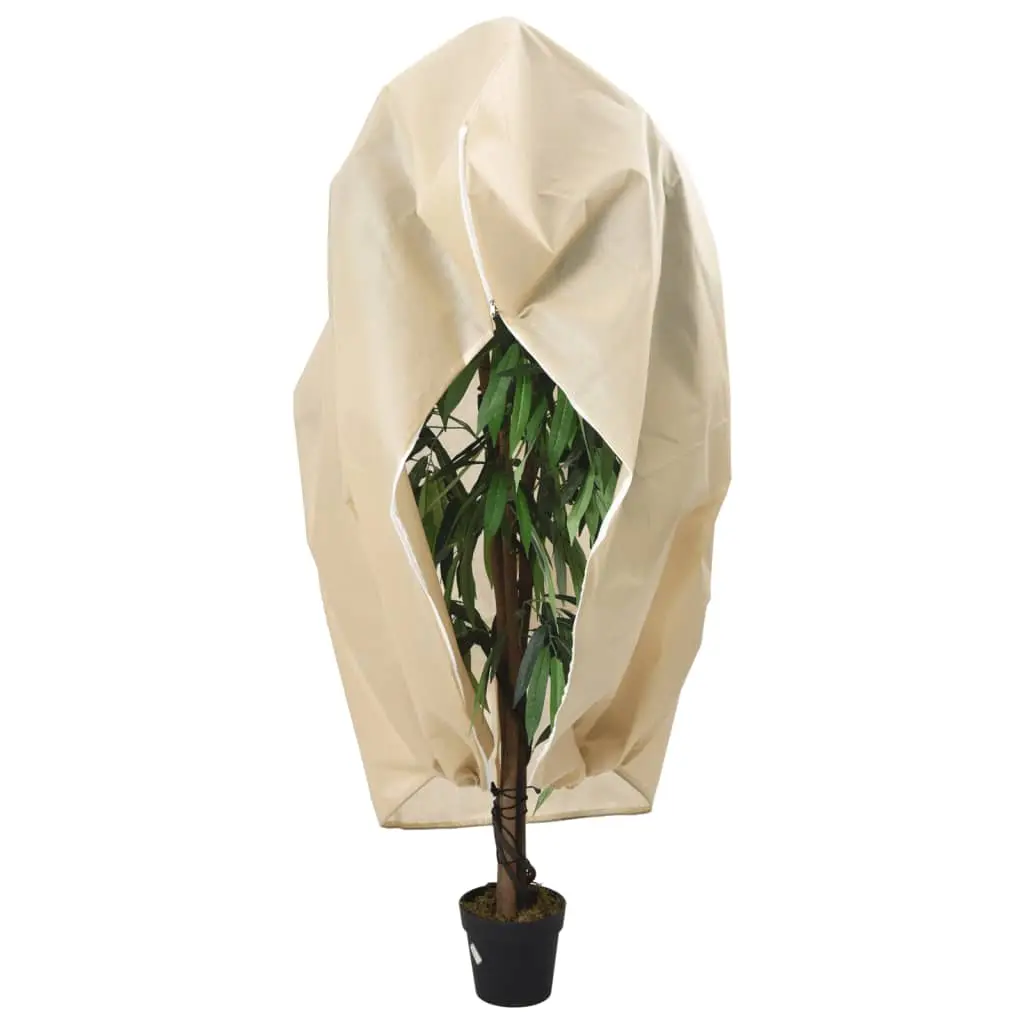 Lot de 4 Voiles d’Hivernage Géants Tissu Non Tissé Anti-Gel avec Zip et Cordon Beige 3.93x3m – ComfortXL Outdoor Living