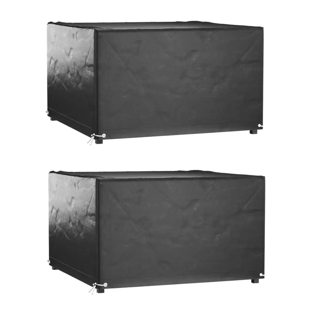 Lot de 2 Housses Carrées PE pour Table de Jardin Protection Imperméable Anti-UV Terrasse Noir 125x125x75 cm – ComfortXL Outdoor Living