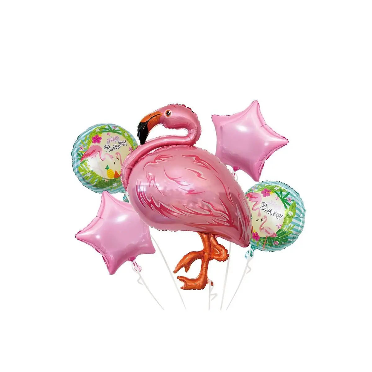 Lot de 4 Ballons «Flamant Rose» 25cm Multicolore