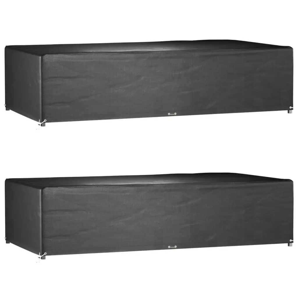 Lot de 2 Housses Rectangulaires PE pour Salon de Jardin Bas Protection Imperméable UV Noir 315x160x75 cm – ComfortXL Outdoor Living