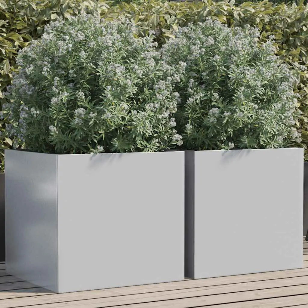 Lot de 2 Jardiniere plastique Herwig Argenté 49 X 47 X 46 cm – P95049A