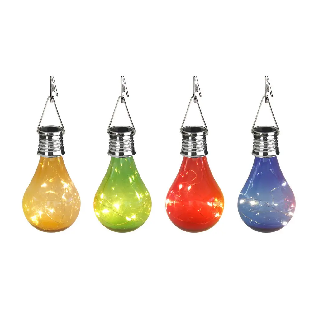 Lot de 4 ampoules solaire colorée à suspendre (1 pièce par coloris)