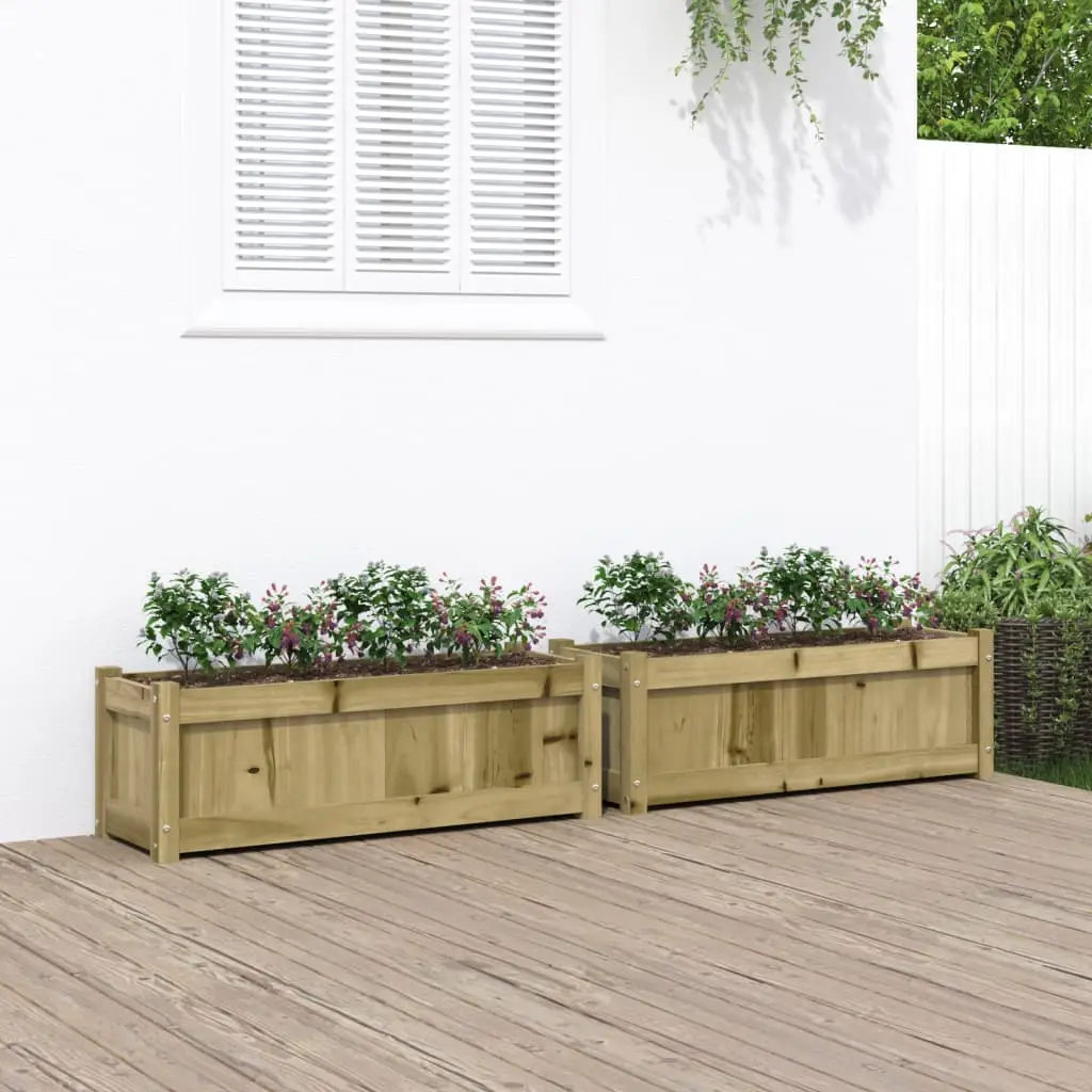 Lot de 2 Jardiniere plastique David Lee Naturel 90 X 31 X 31 cm – P95057N