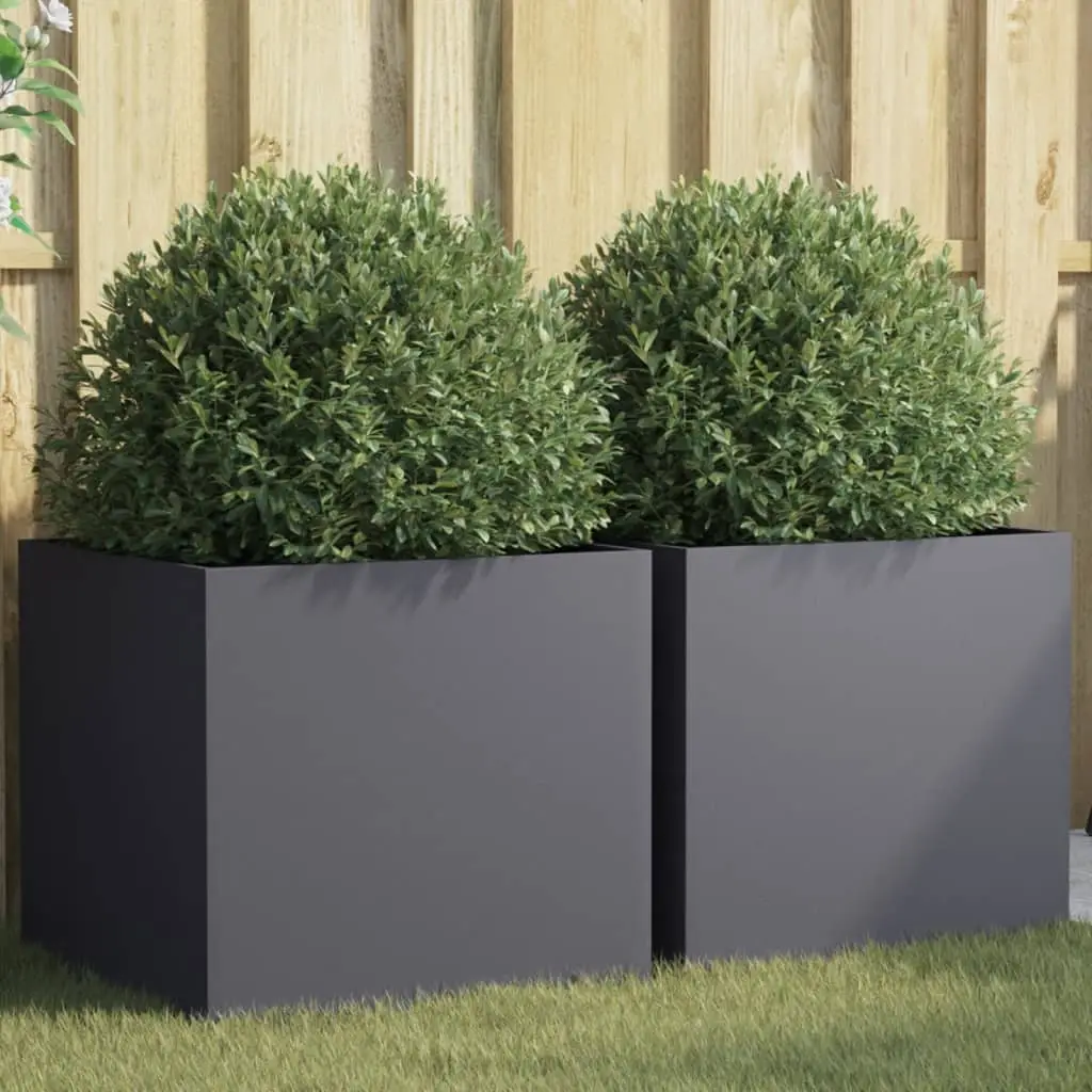 Lot de 2 Jardiniere plastique Herwig Anthracite 49 X 47 X 46 cm – P87211A