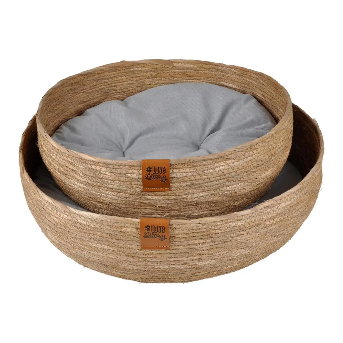 Lot de 2 Paniers pour Chien & Chat «Nomade» 50cm Naturel