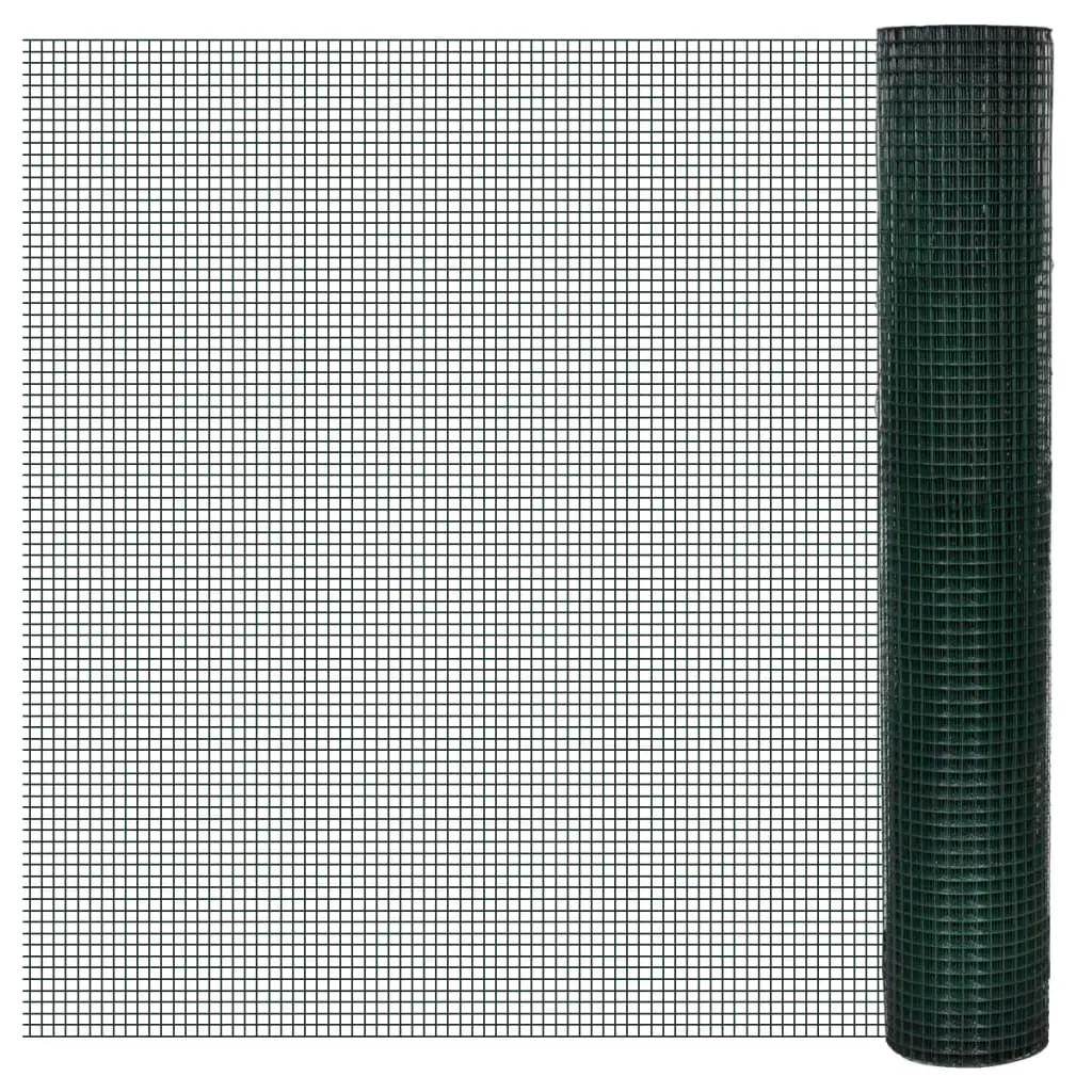 Grillage Volière Acier Galvanisé PVC Jardin 10x1m Maille 12mm Vert