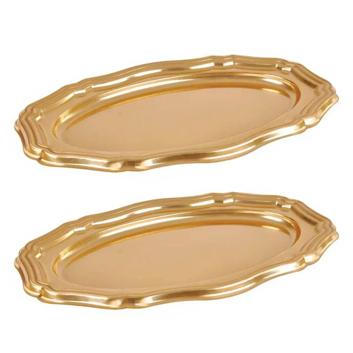 Lot de 2 Plateaux Déco «Louis XV» 40cm Or