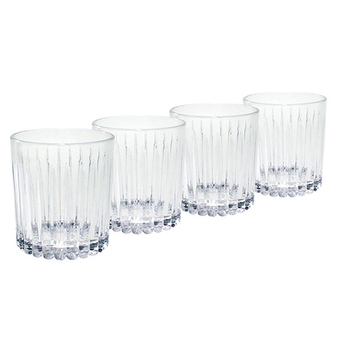 4 Vasos de whisky Relief 31 cl.jr{font-size:18px}transparente