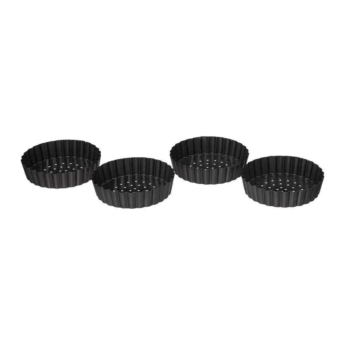 Lot de 4 Moules Tartelettes «Perforé» 10cm Gris