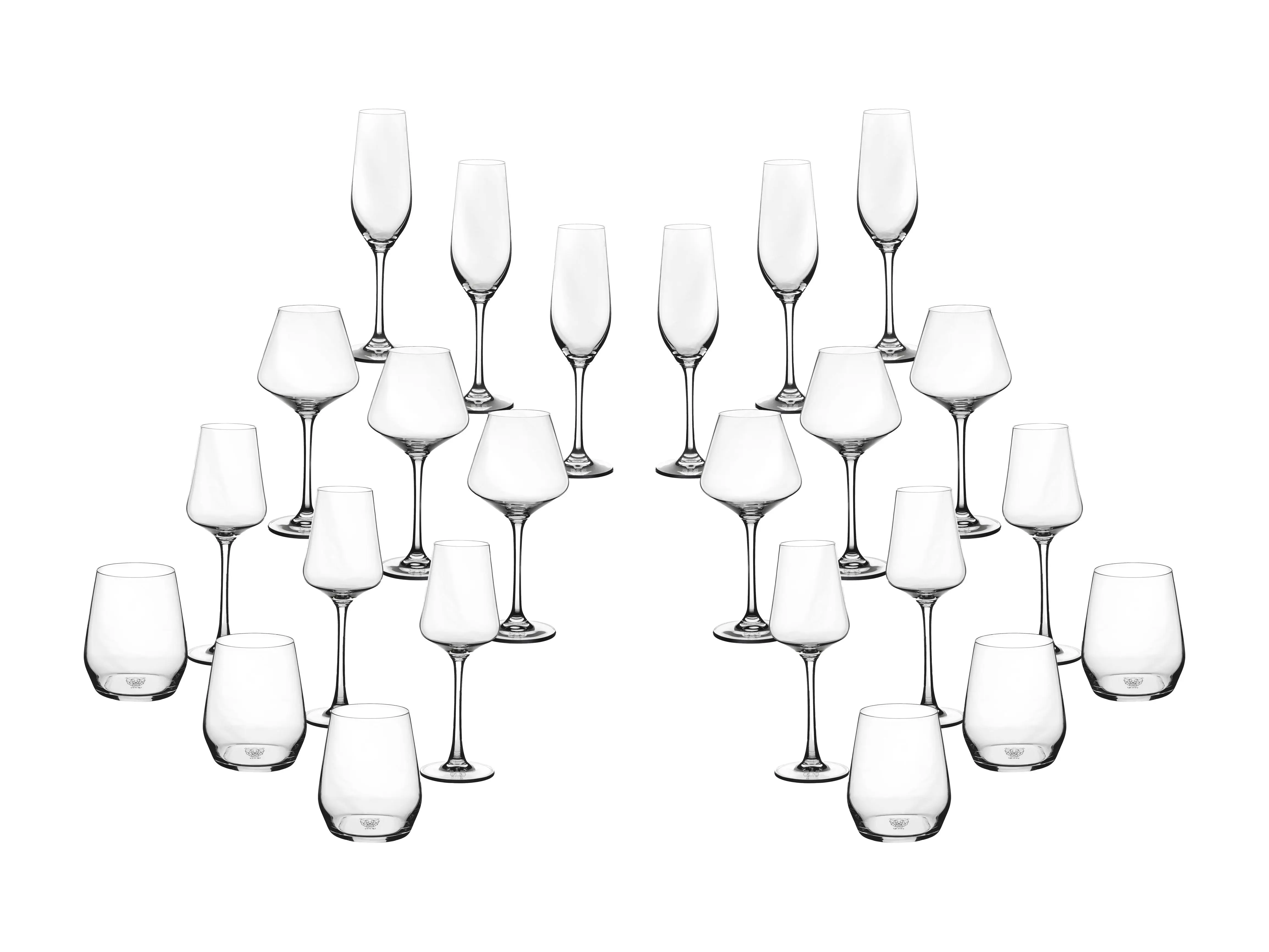 Lot de 24 Set Complet en Cristallin (cristal sans plomb) «LAGOM», Bjorn