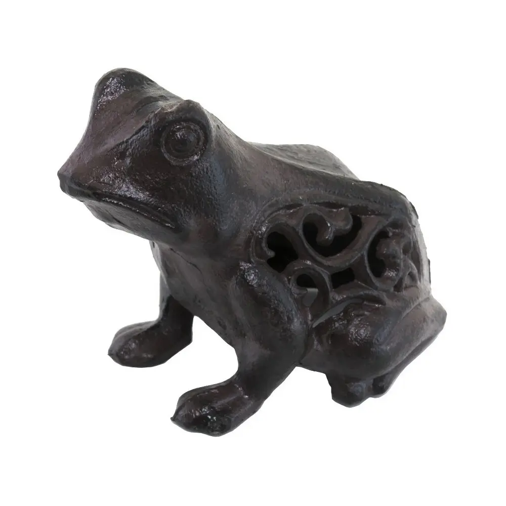 Grenouille en fonte marron 13 x 11 cm Chemin de campagne