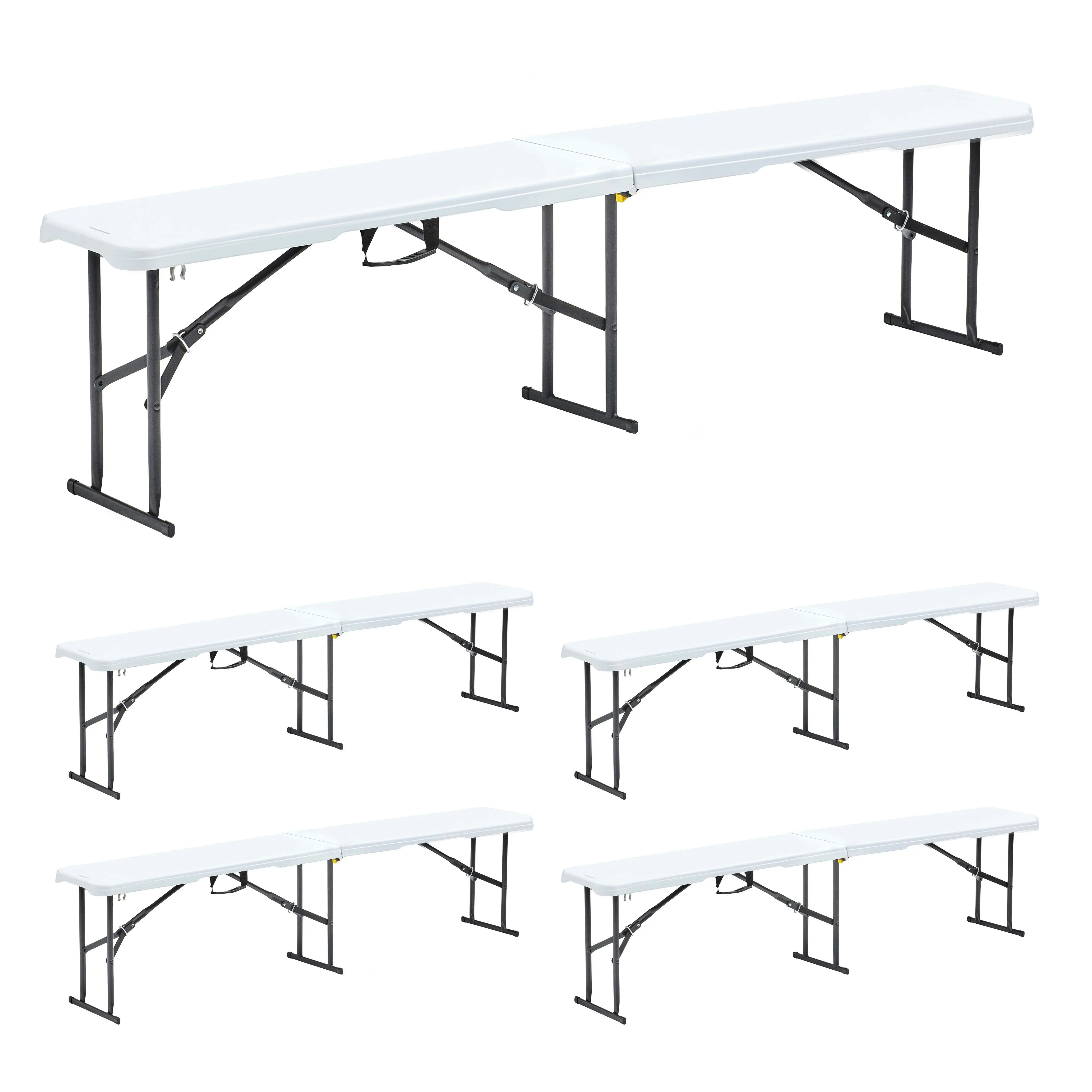 Lot de 5 bancs pliants 3 personnes REKKEM – Oviala