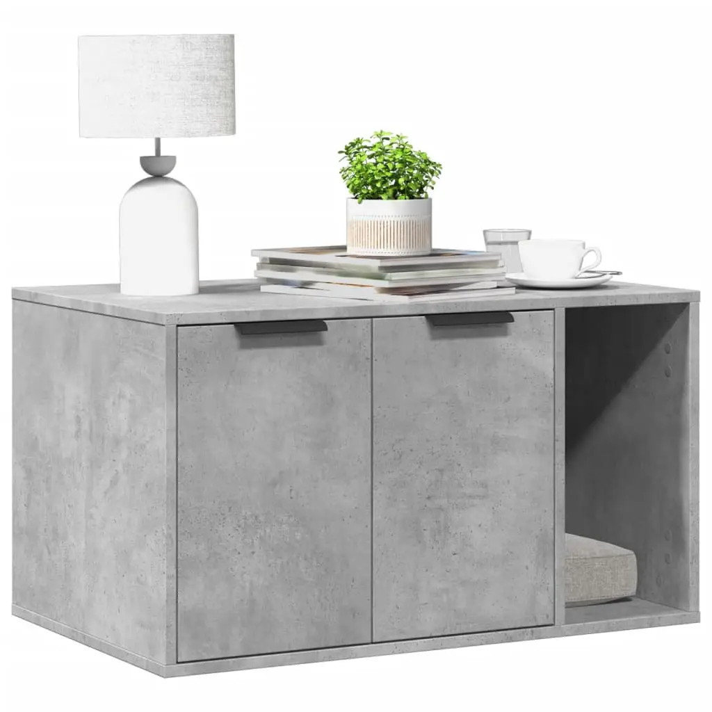 Grande maison de toilette chat bois multifonction Gris Béton 80cm – ComfortXL Pet Living