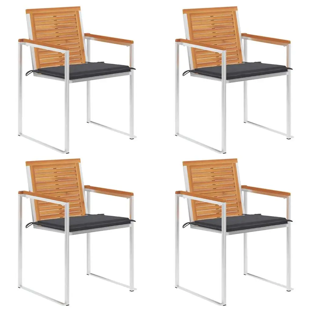 Lot de 4 Chaise bois composite Grimrond Anthracite 60 X 56 X 85 cm – P87209A