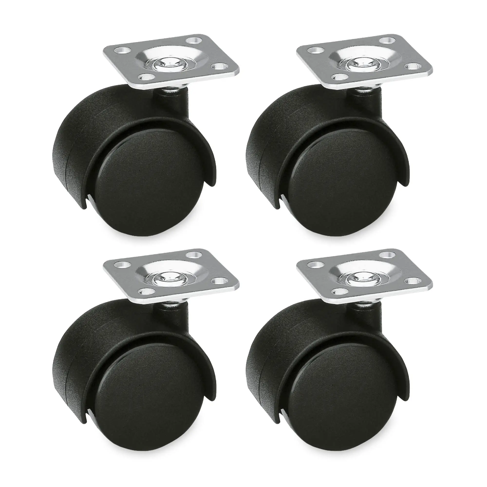 Lot de 4 roulettes 1500 – 35 mm – Nylon – Noir | Amig