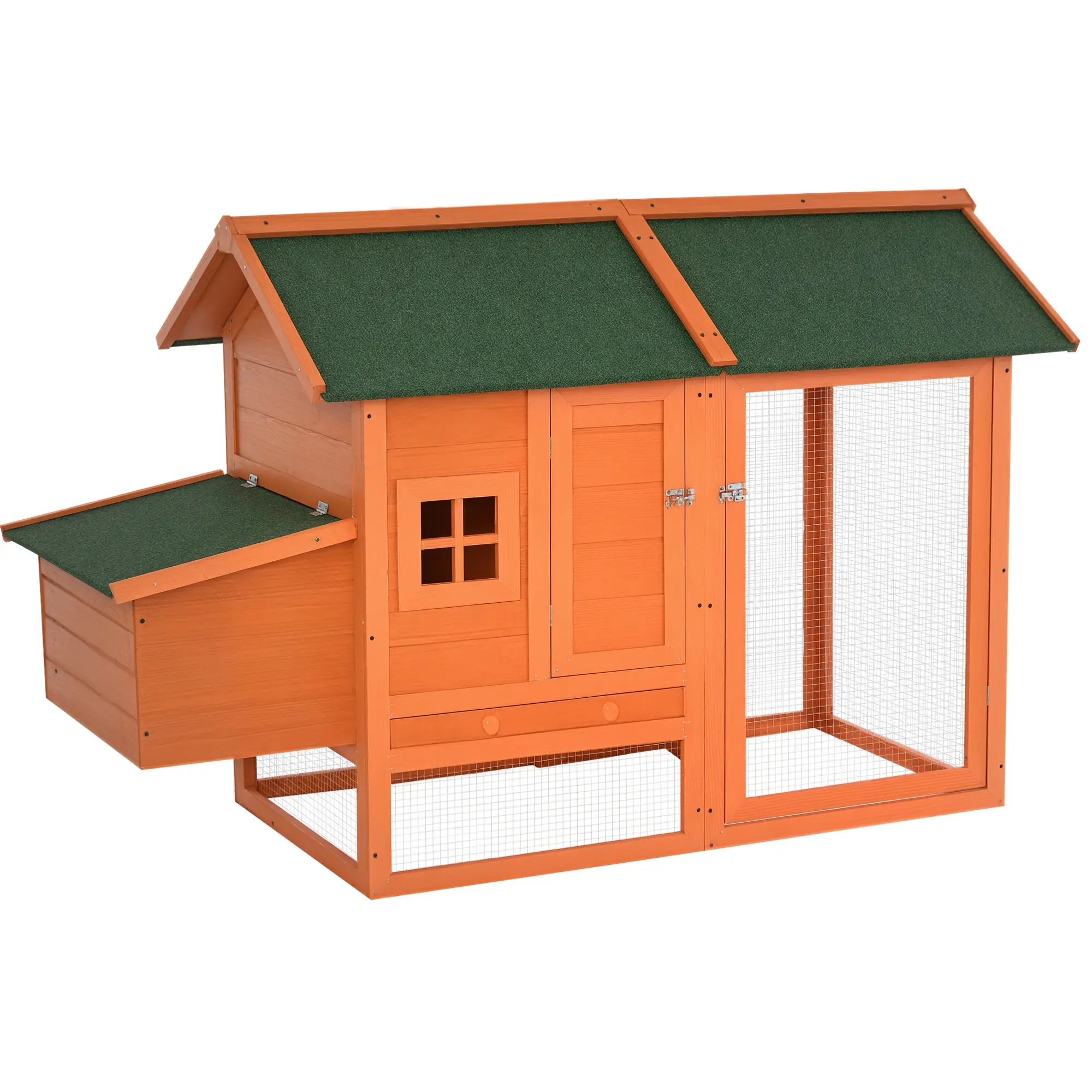 Grand Poulailler Bois Sapin Extérieur Nichoir Volière 431x188x269cm Orange