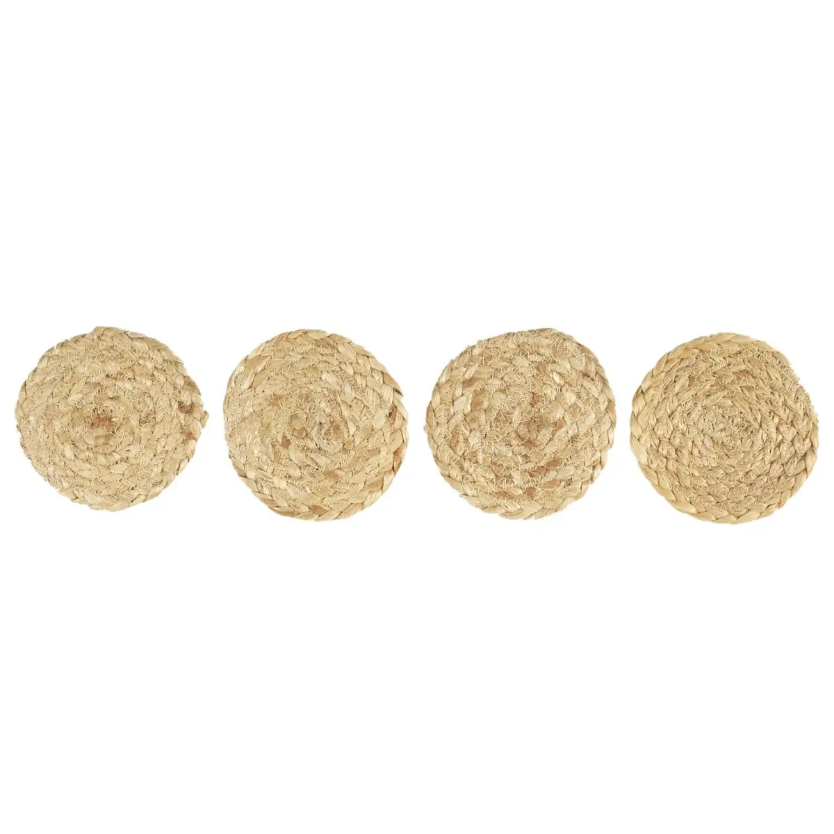 Lot de 4 Dessous de Verre «Jute» 10cm Naturel