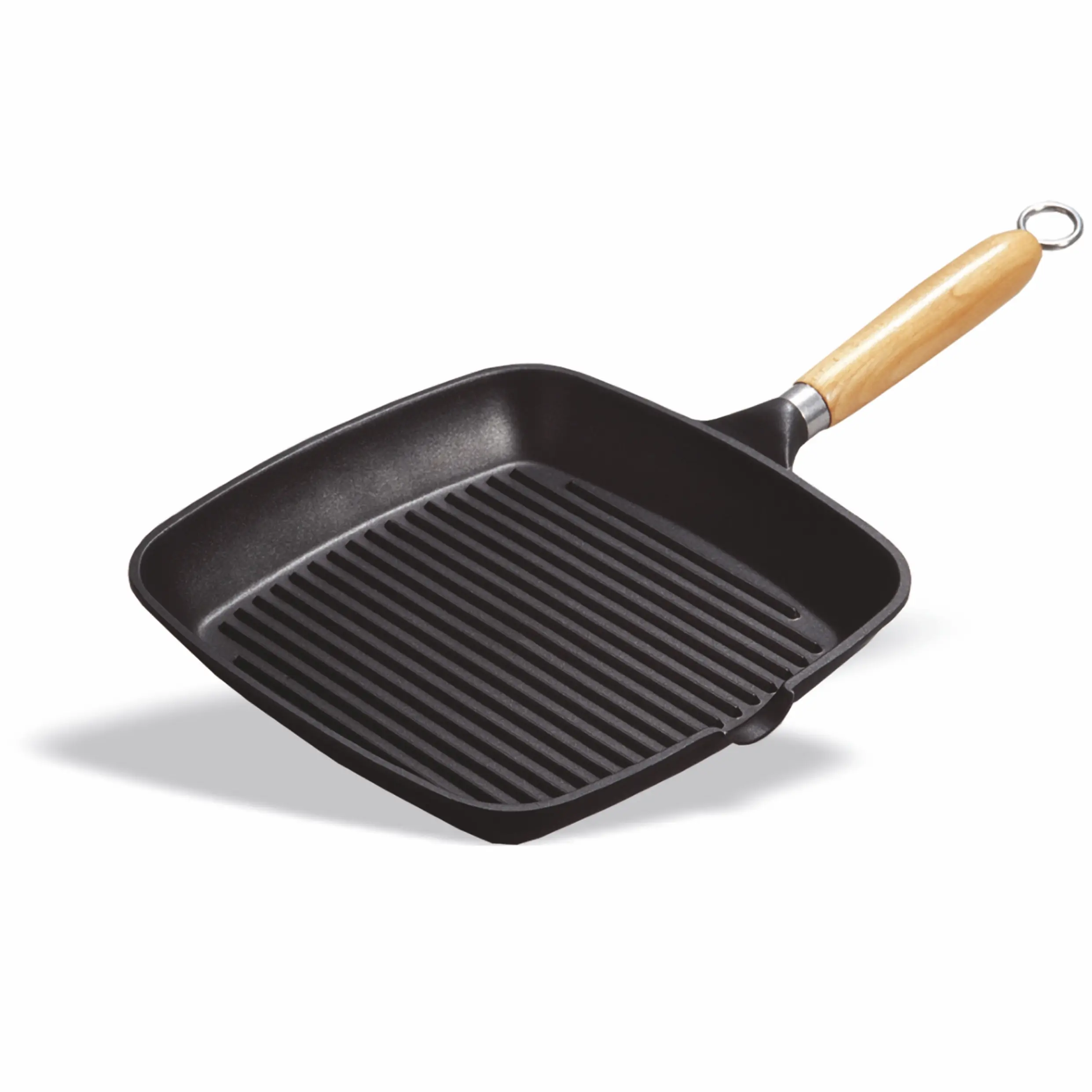 Grill Fonte d’Aluminium Manche en Bois 29×29 cm