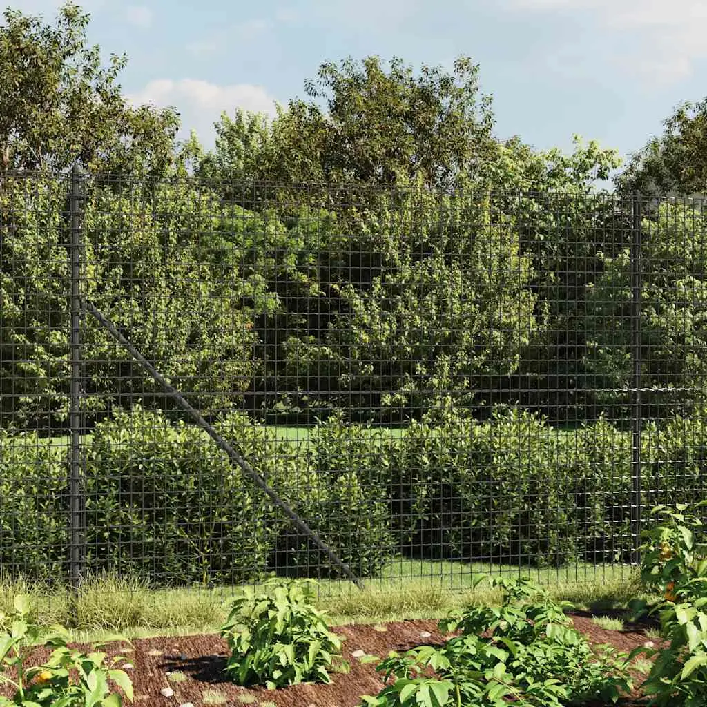 Grillage en Rouleau Acier avec Ancrage Sol Délimitation Terrain 1,4x25m Gris
