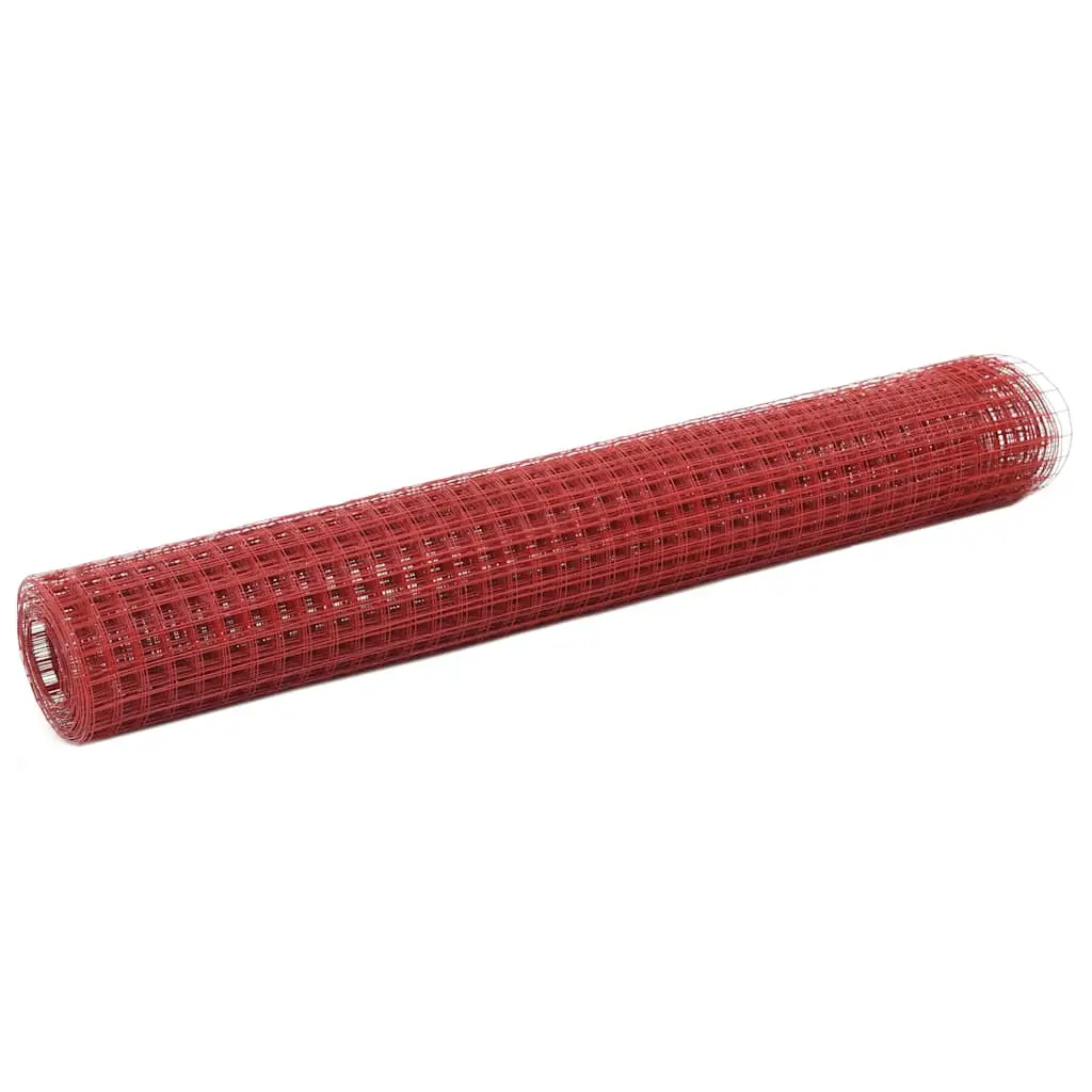 Grillage Décoratif Acier Rouge Volière Jardin Mailles Carrées 12mm 10x1m