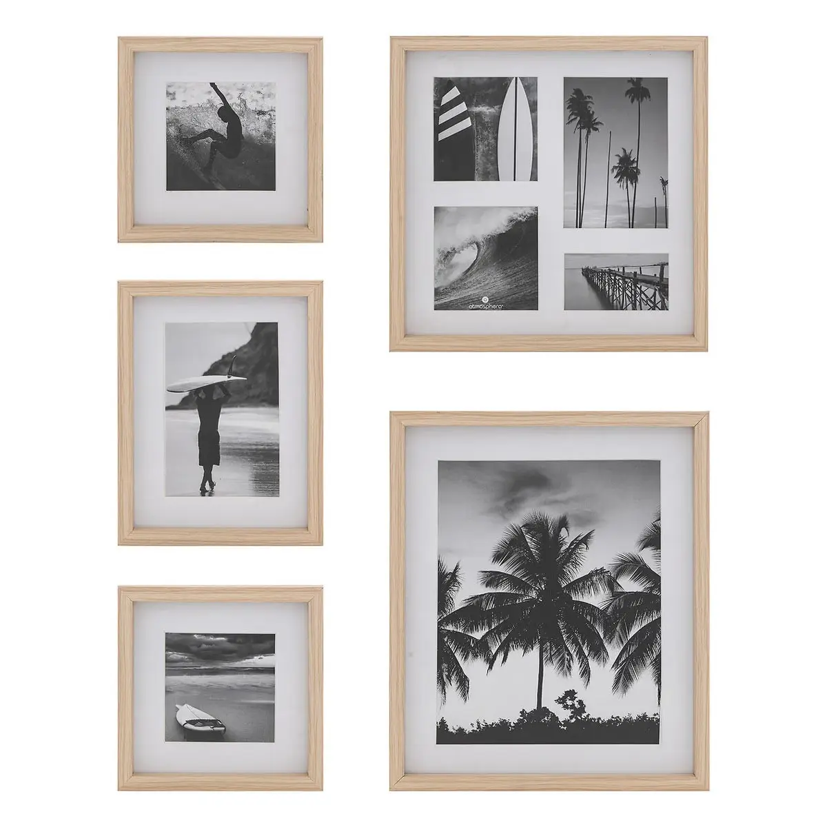 Lot de 5 Cadres Photo «Erin» 31cm Naturel
