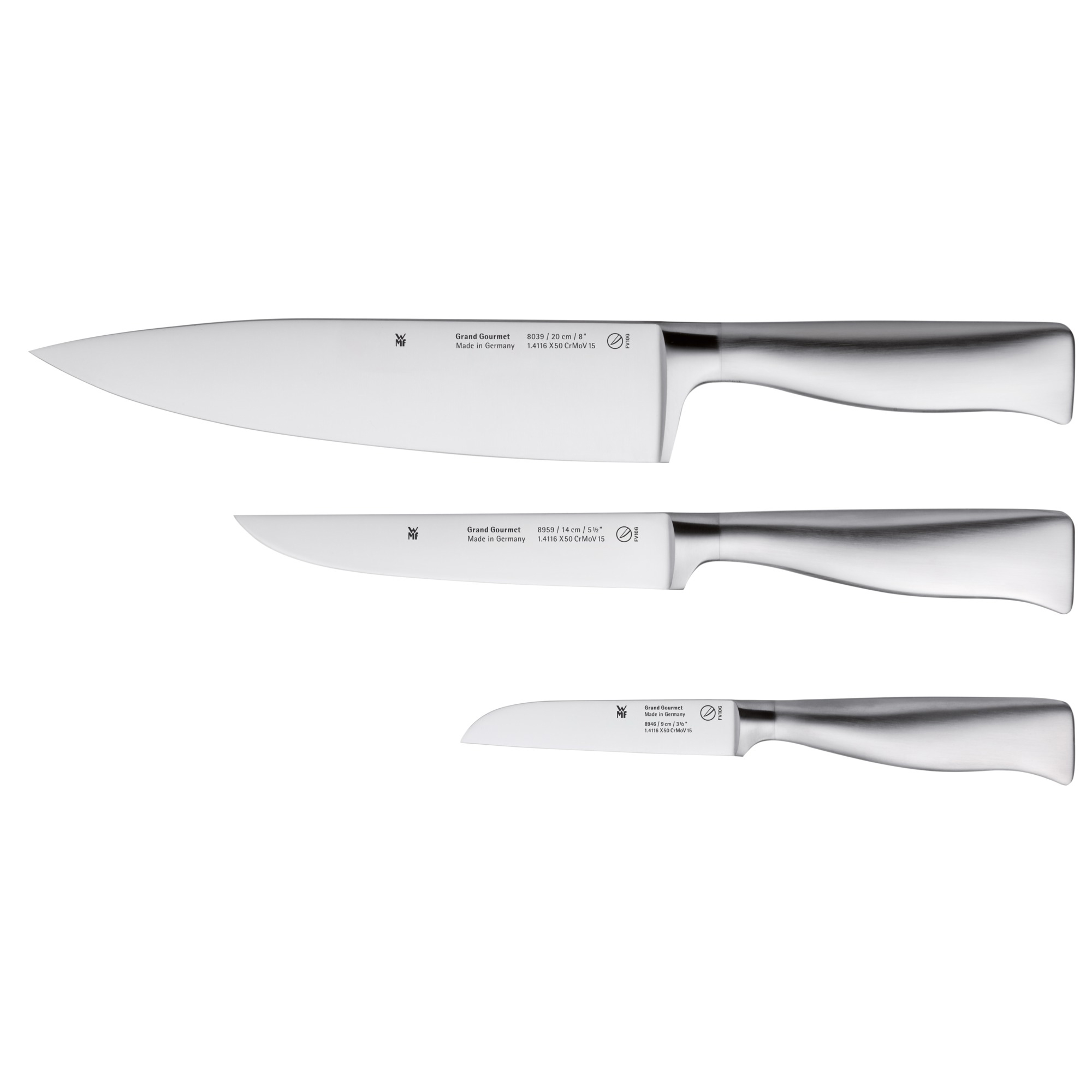 Set de 3 cuchillos Grand Gourmet.jp{font-size:18px}acero inoxidable