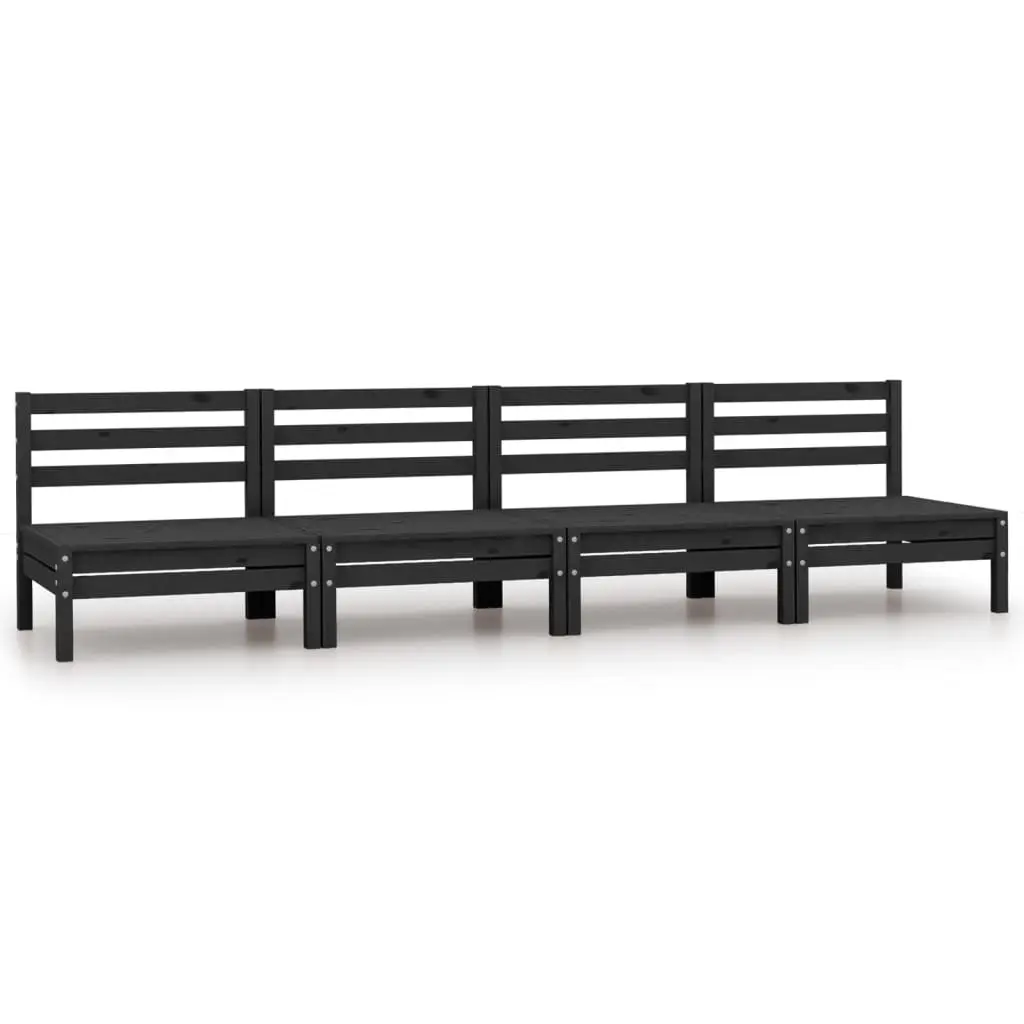 Lot de 4 banc de jardin noir 64 X 64 cm – Prolenta Premium