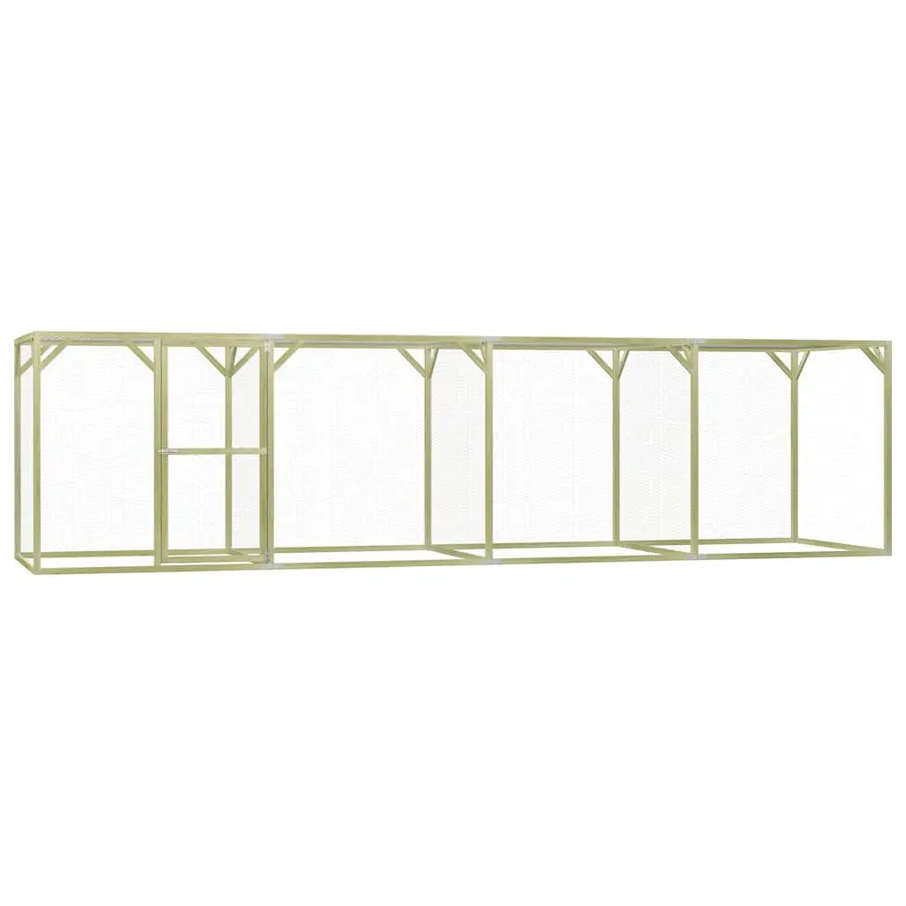 Grand poulailler en bois de pin traité enclos extérieur 1,5x6x1,5 m – ComfortXL Outdoor Living
