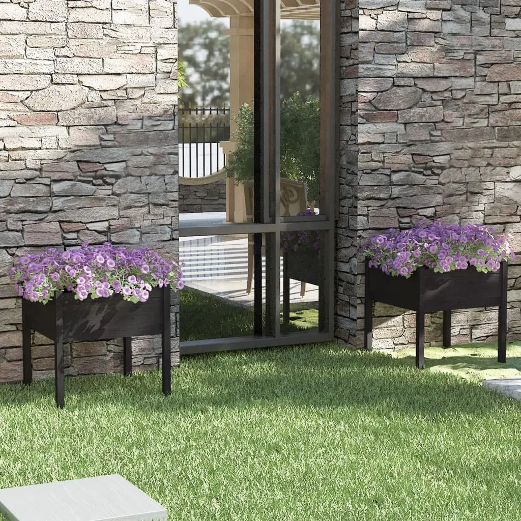 Lot de 2 Jardiniere plastique Nikolaj Noir 70 X 70 X 70 cm – P87209N