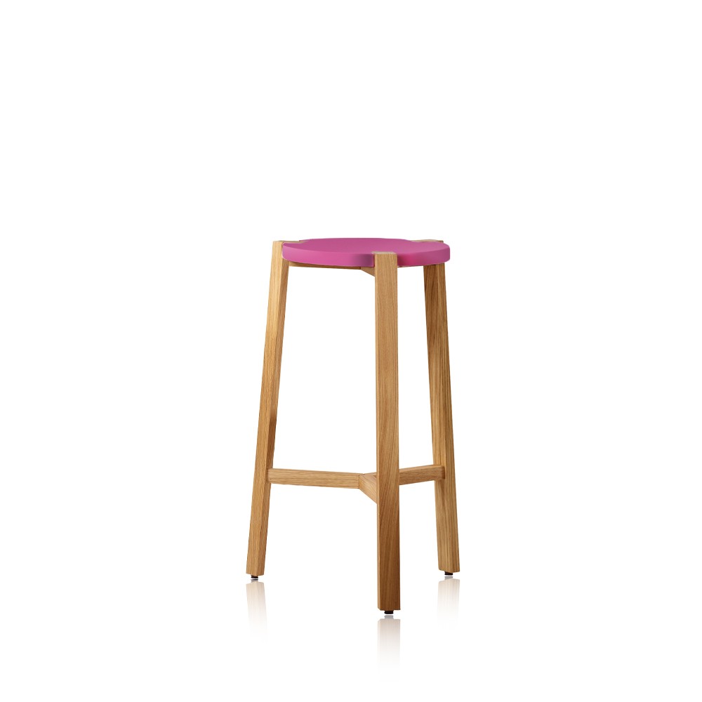 Taburete bar Happy bajo.jo{font-size:18px}Cerise, patas de roble