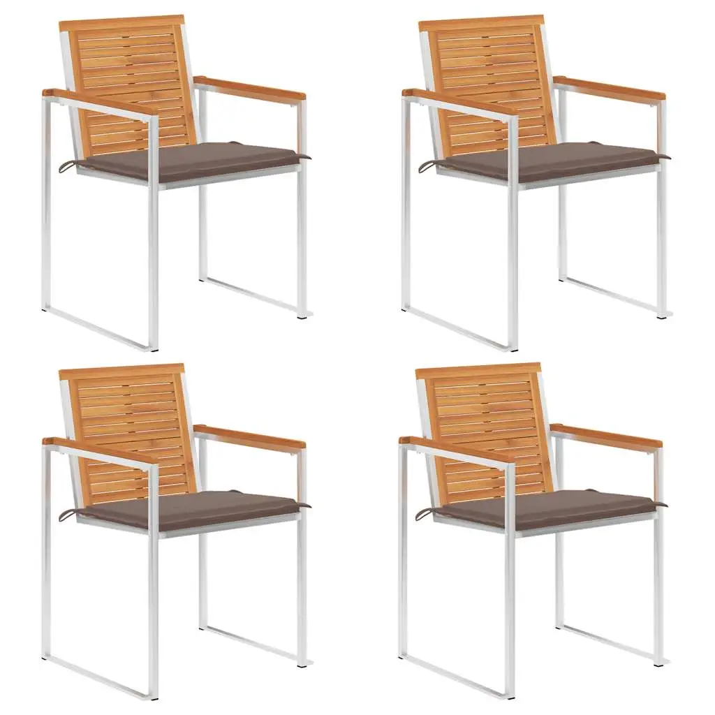 Lot de 4 Chaise bois composite Grimrond Taupe 60 X 56 X 85 cm – P87209T
