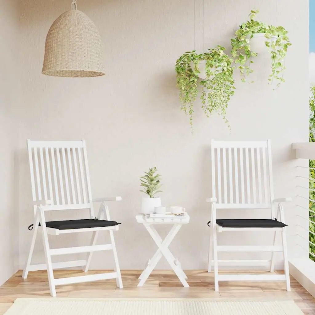 Lot de 2 Galettes de chaise Tissu Oxford Imperméable pour Extérieur Intérieur Noir 50x50cm – ComfortXL Outdoor Living