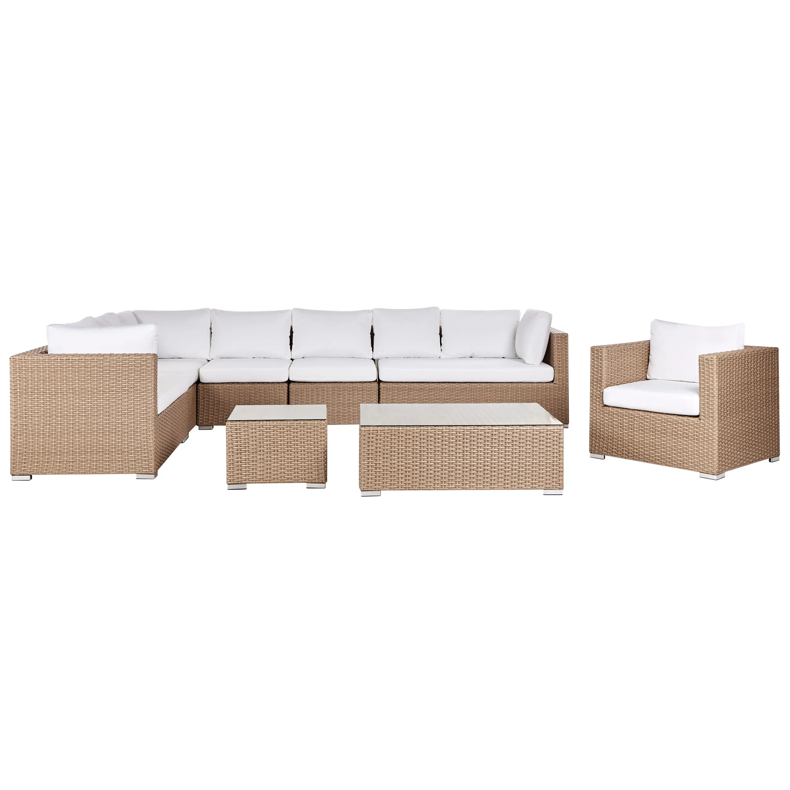 Set de salon, 8 Personnes Polyrotin Beige sable XXL