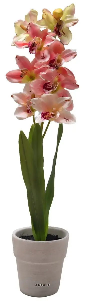 Grande orchidée artificielle en pot H 68 cm Rose