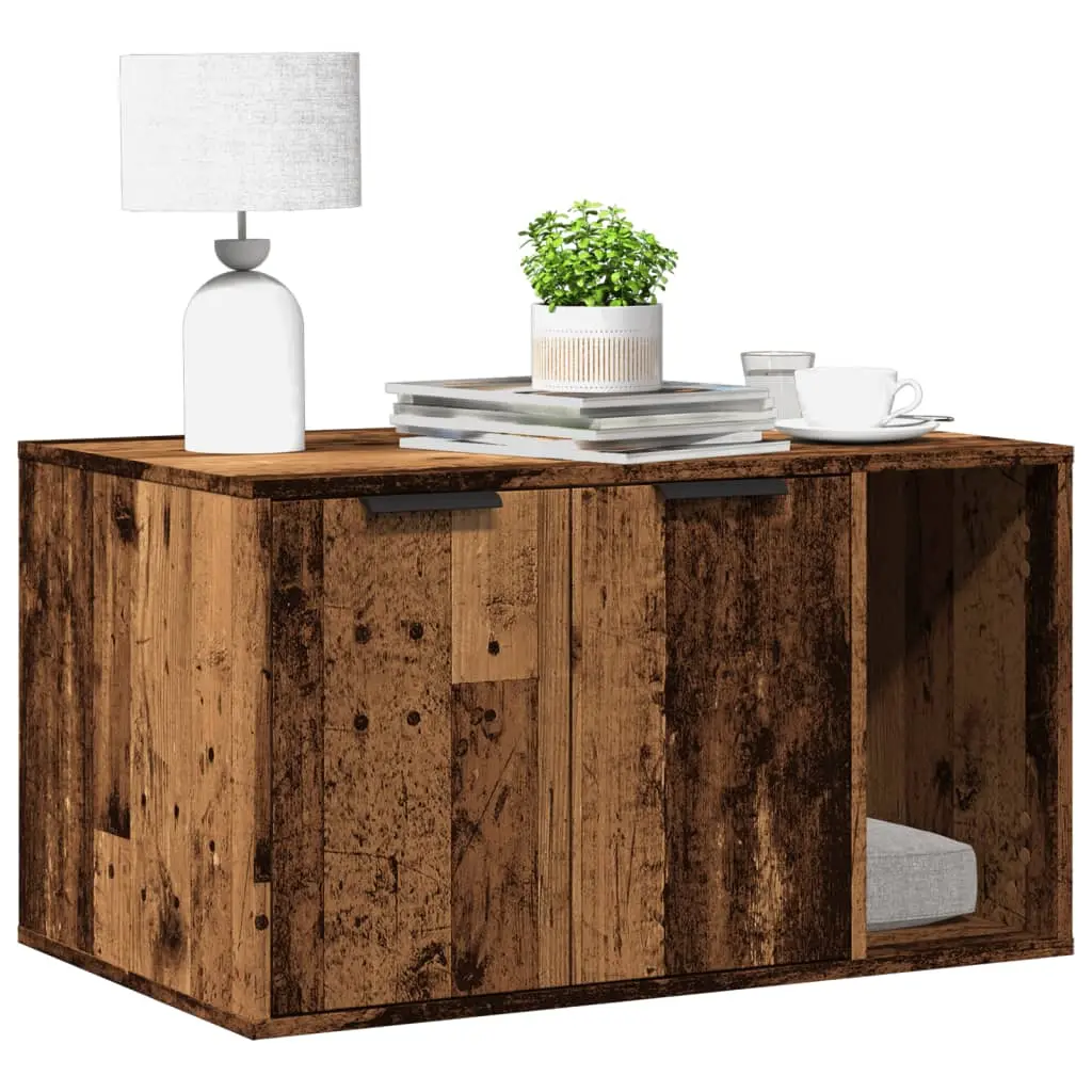 Grande maison de toilette chat bois multifonction Vieux Bois 80cm – ComfortXL Pet Living