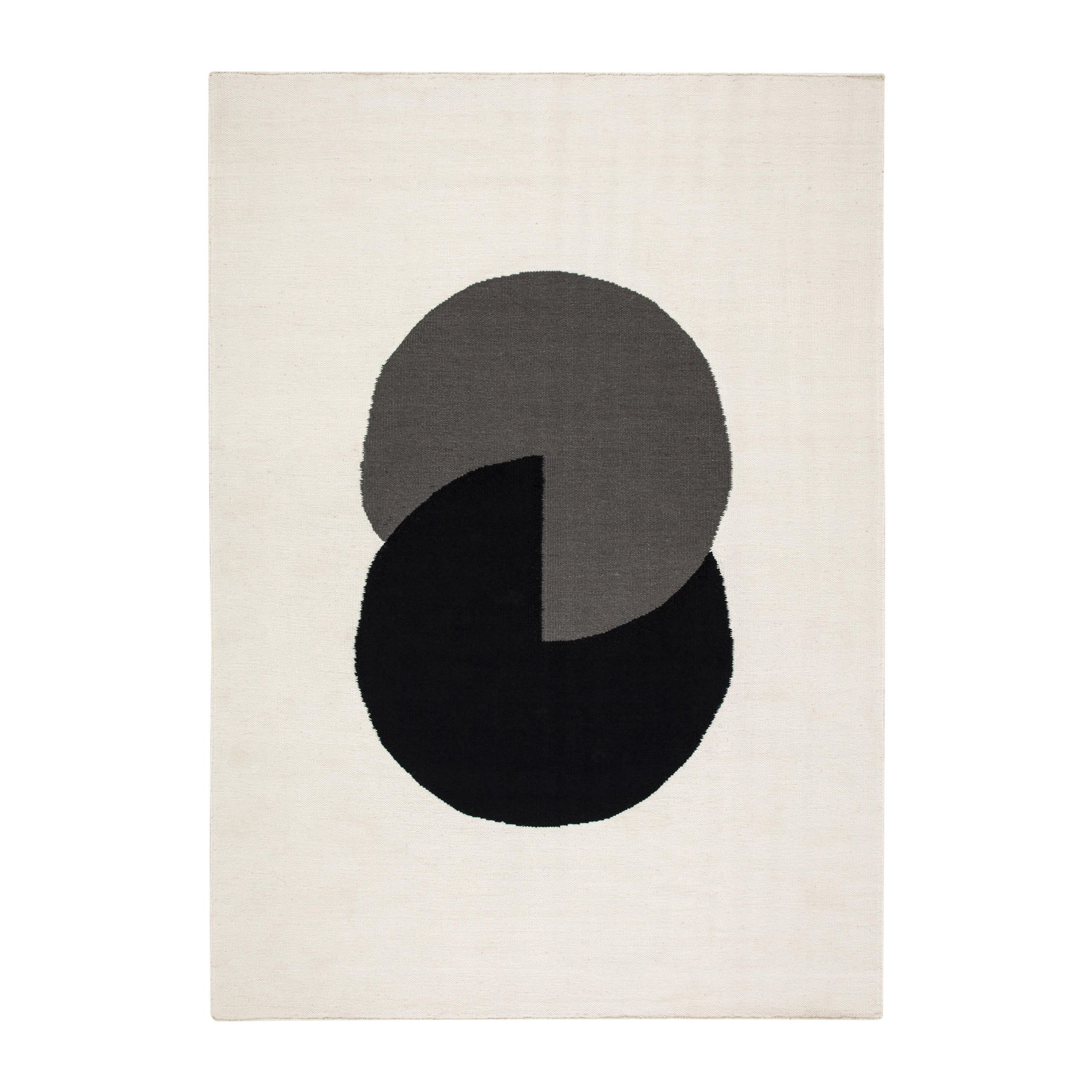 Alfombra kelim Circles blocks blanco natural.iy{font-size:18px}170×240 cm