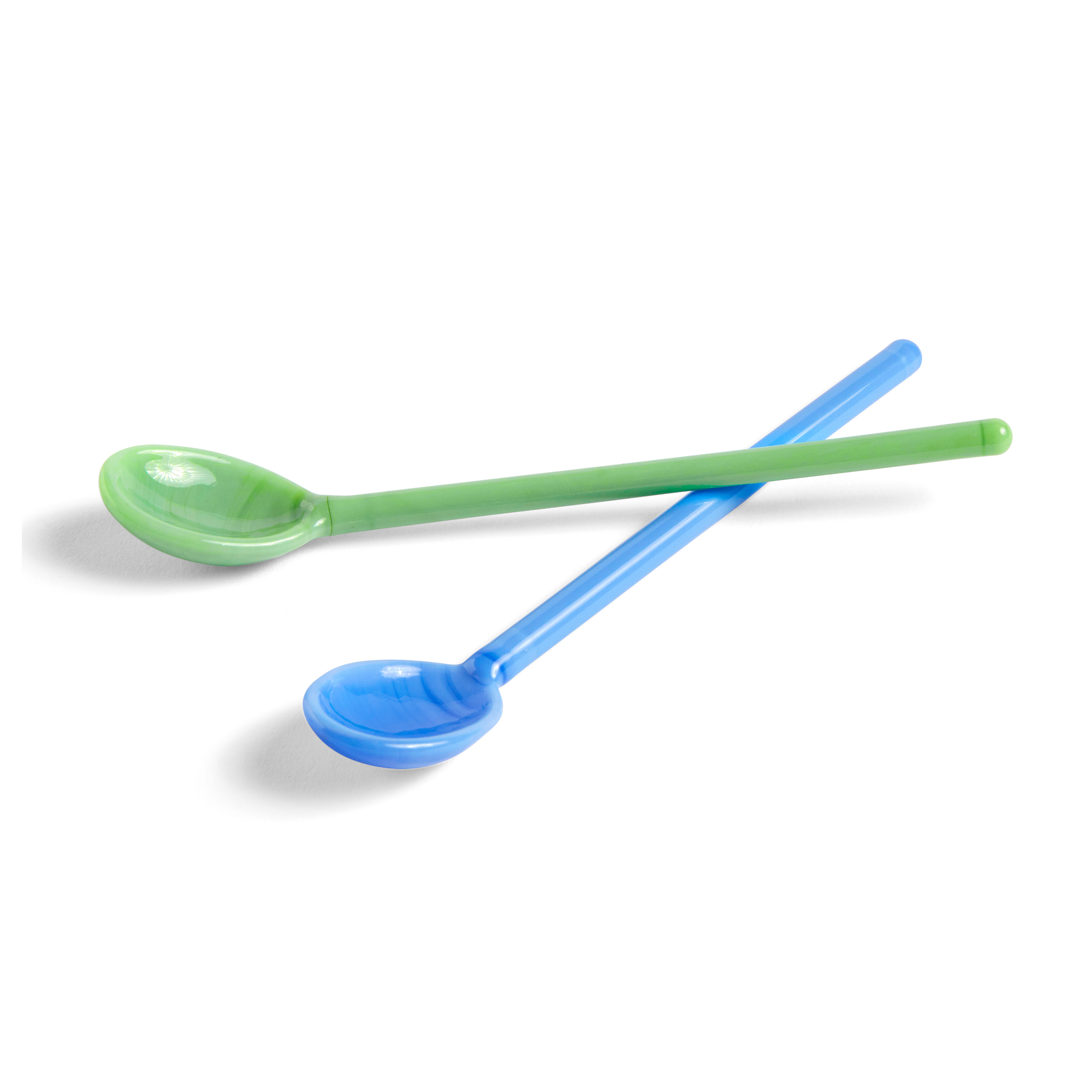 2 Cucharas de vidrio Mono.js{font-size:18px}Sky blue-green