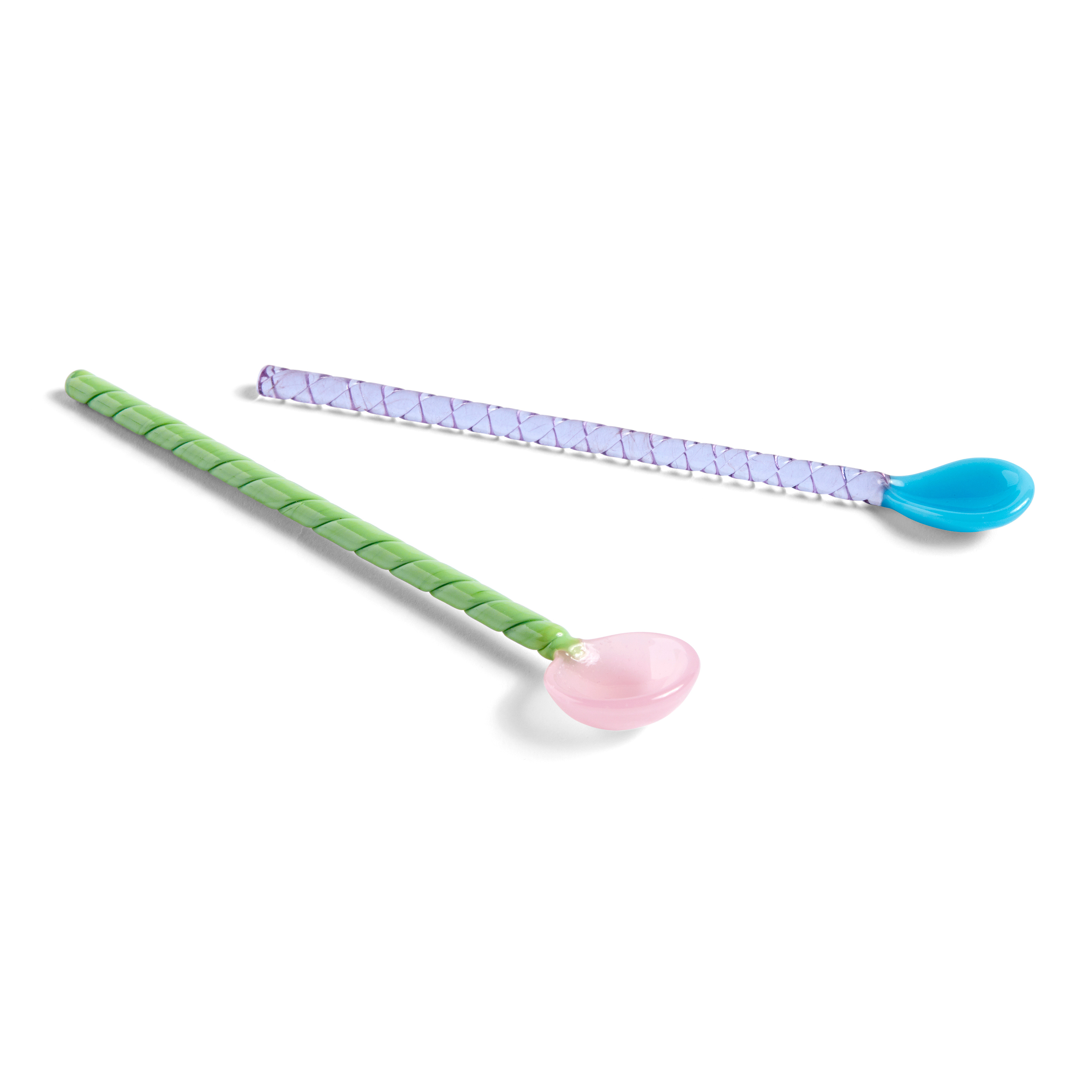 2 Cucharas de vidrio Twist.js{font-size:18px}Turquoise-light pink