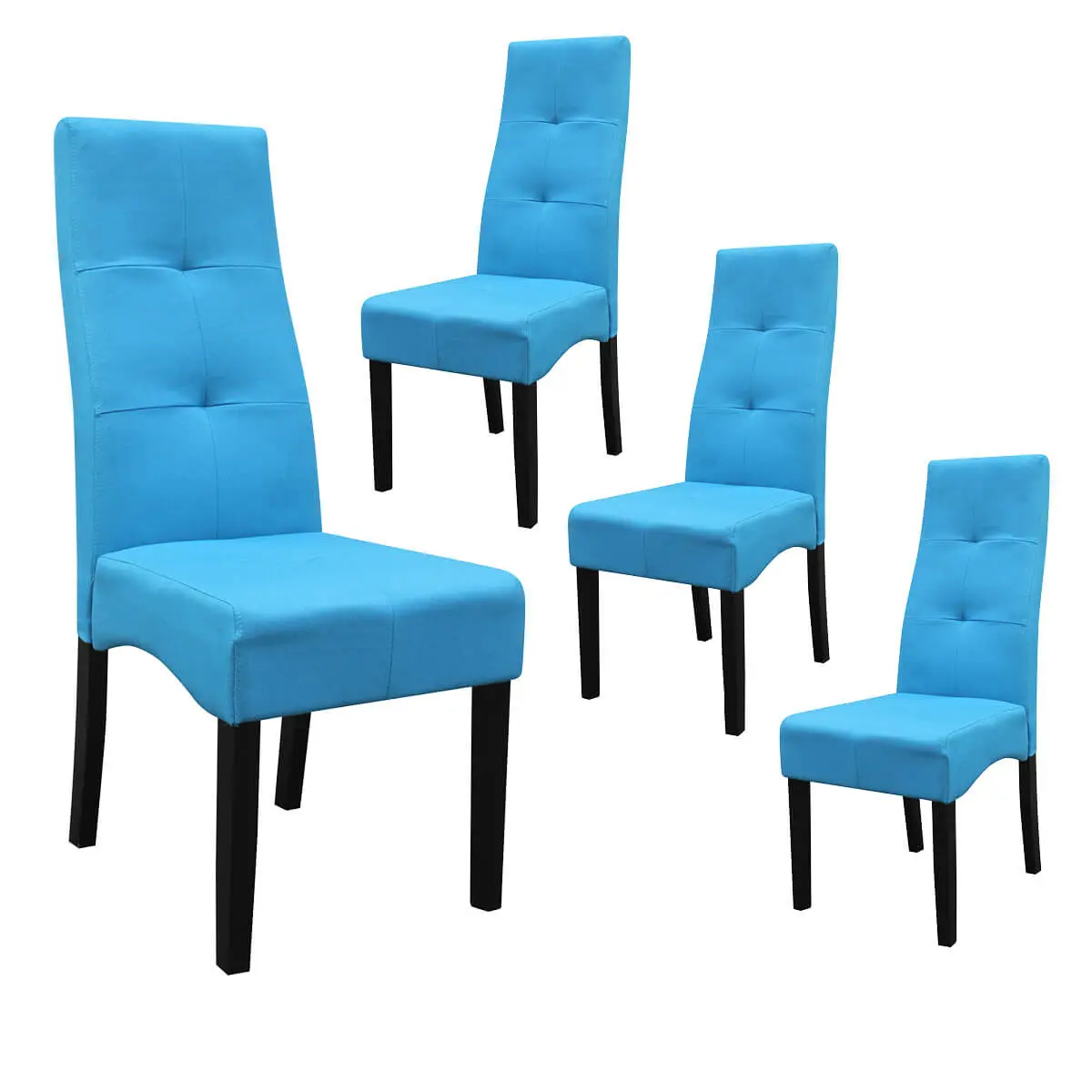 Lot de 4 Chaises Turquoises Capitonnées – DALLAS