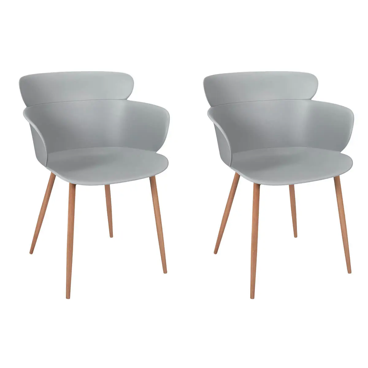 Lot de 2 Fauteuils Scandinaves Gris – MALYA