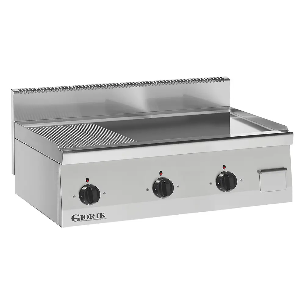 Grills Electriques, acier inoxydable, triple 2/3 lisses 1/3 rainurées