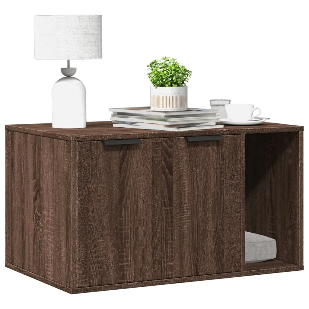 Grande maison de toilette chat bois multifonction Chêne Marron 80cm – ComfortXL Pet Living