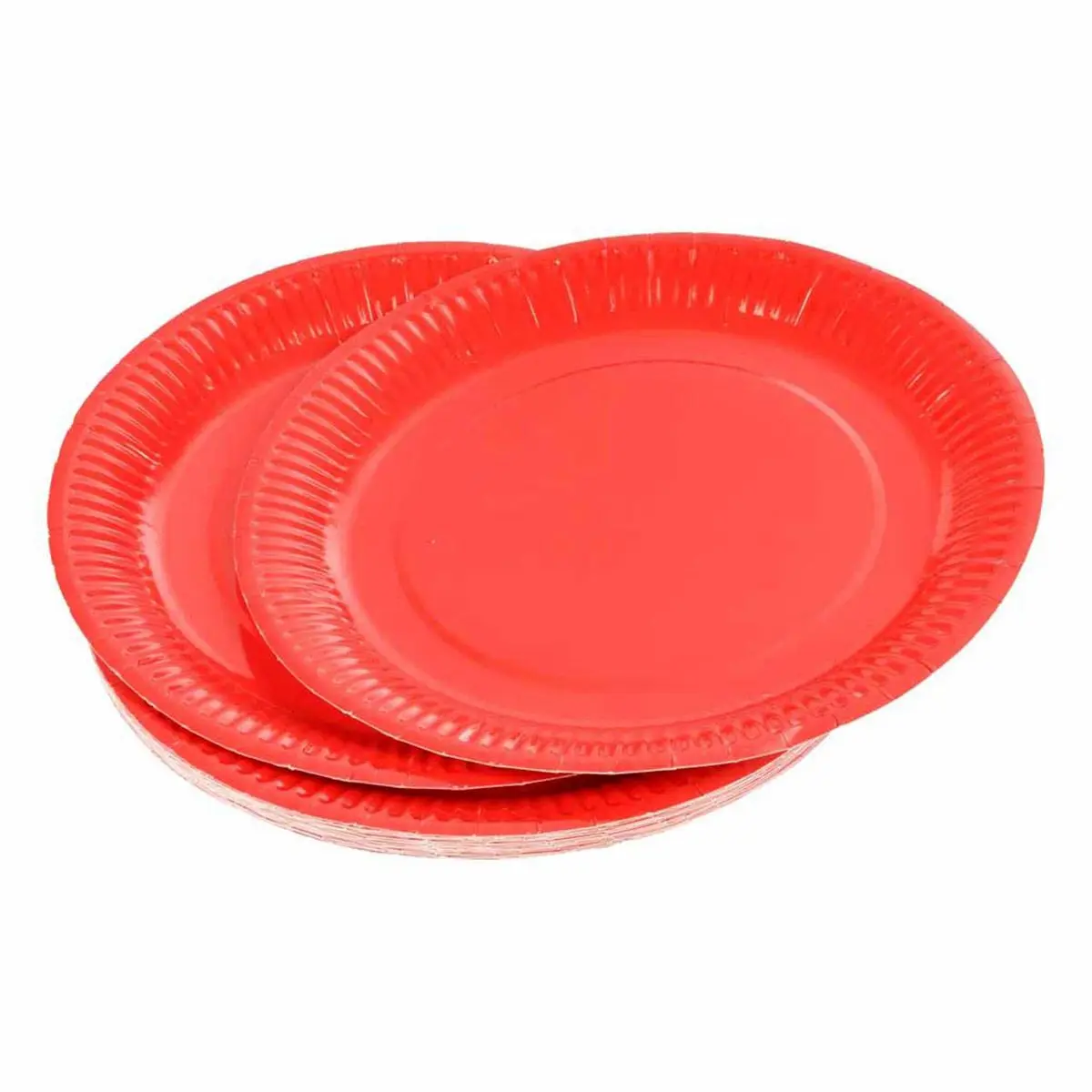 Lot de 20 Assiettes en Carton «Vitamine» 18cm Rouge