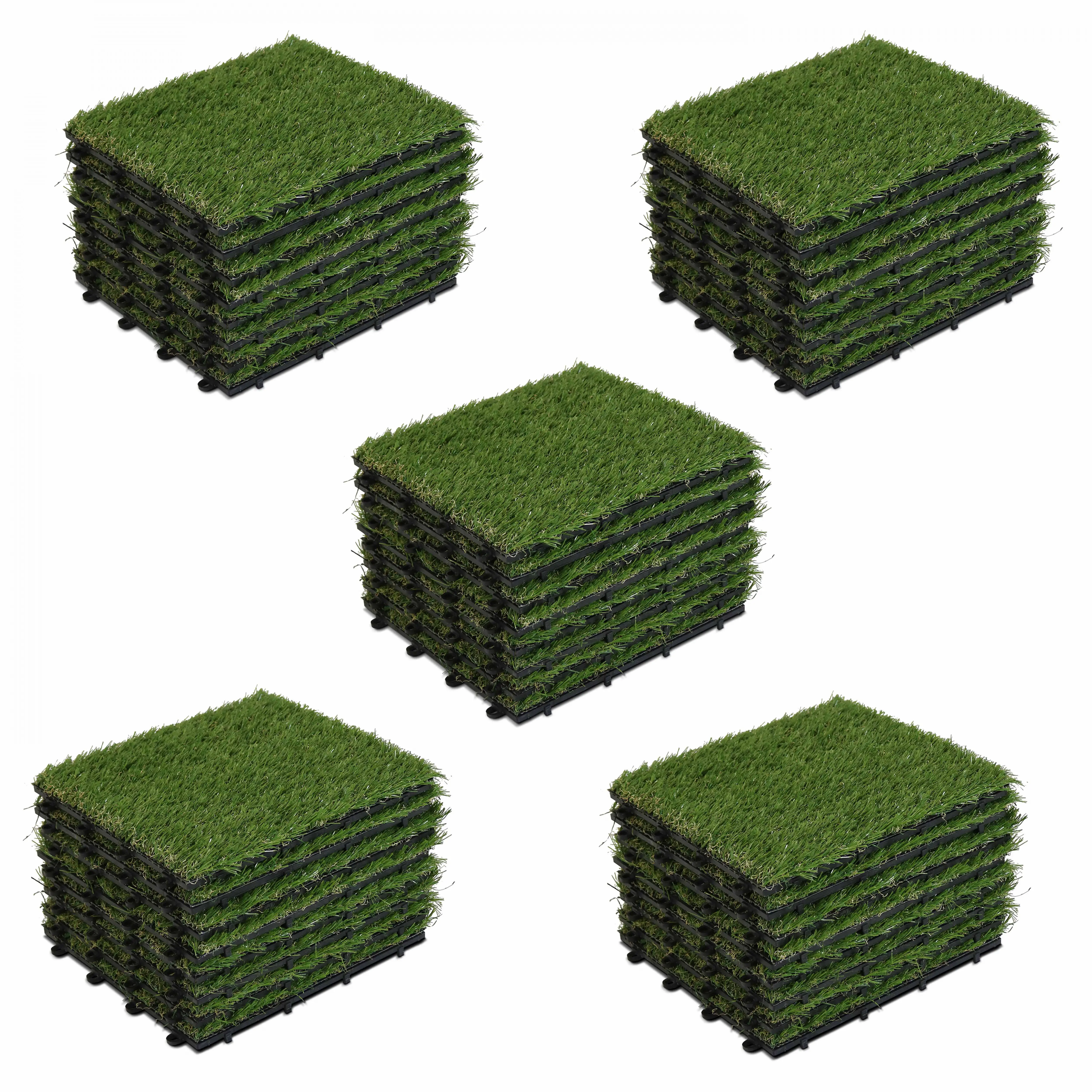 Lot de 40 dalles clipsables gazon artificiel vert Arena – Oviala