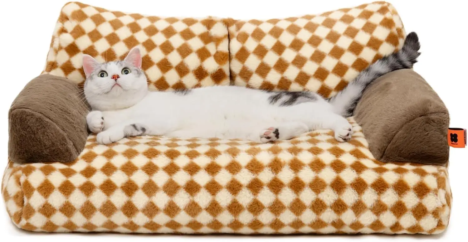 Grand lit pour Chat, 66 x 48 cm Marron