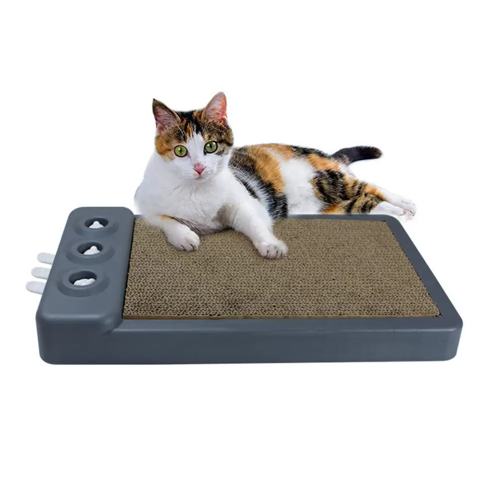 Griffoir 2 en 1 pour chat, design en bois naturel et papier pp écologique, 40x25x5 cm Lytech