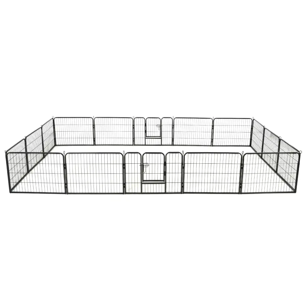Grand parc pour chien 16 panneaux modulable acier 80x60cm Noir – ComfortXL Outdoor Living