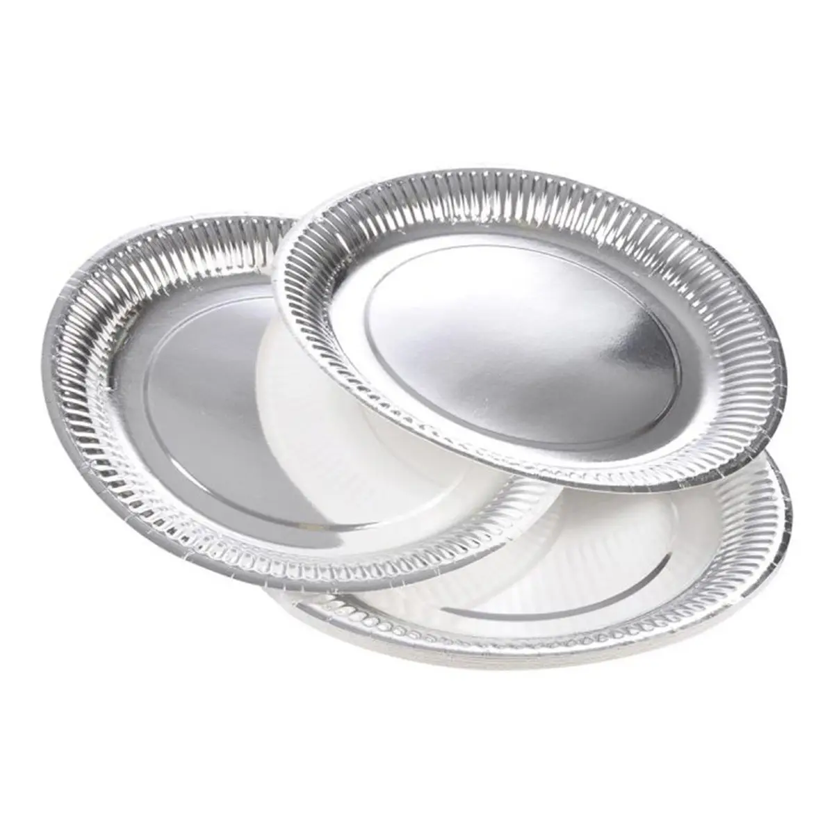 Lot de 20 Assiettes en Carton «Vitamine» 23cm Argent