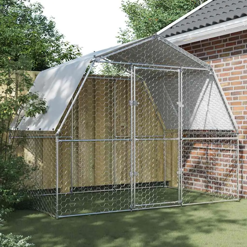 Grande cage à poules extérieure acier galvanisé avec toit imperméable – ComfortXL Outdoor Living